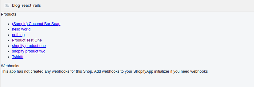 build your first shopify app products