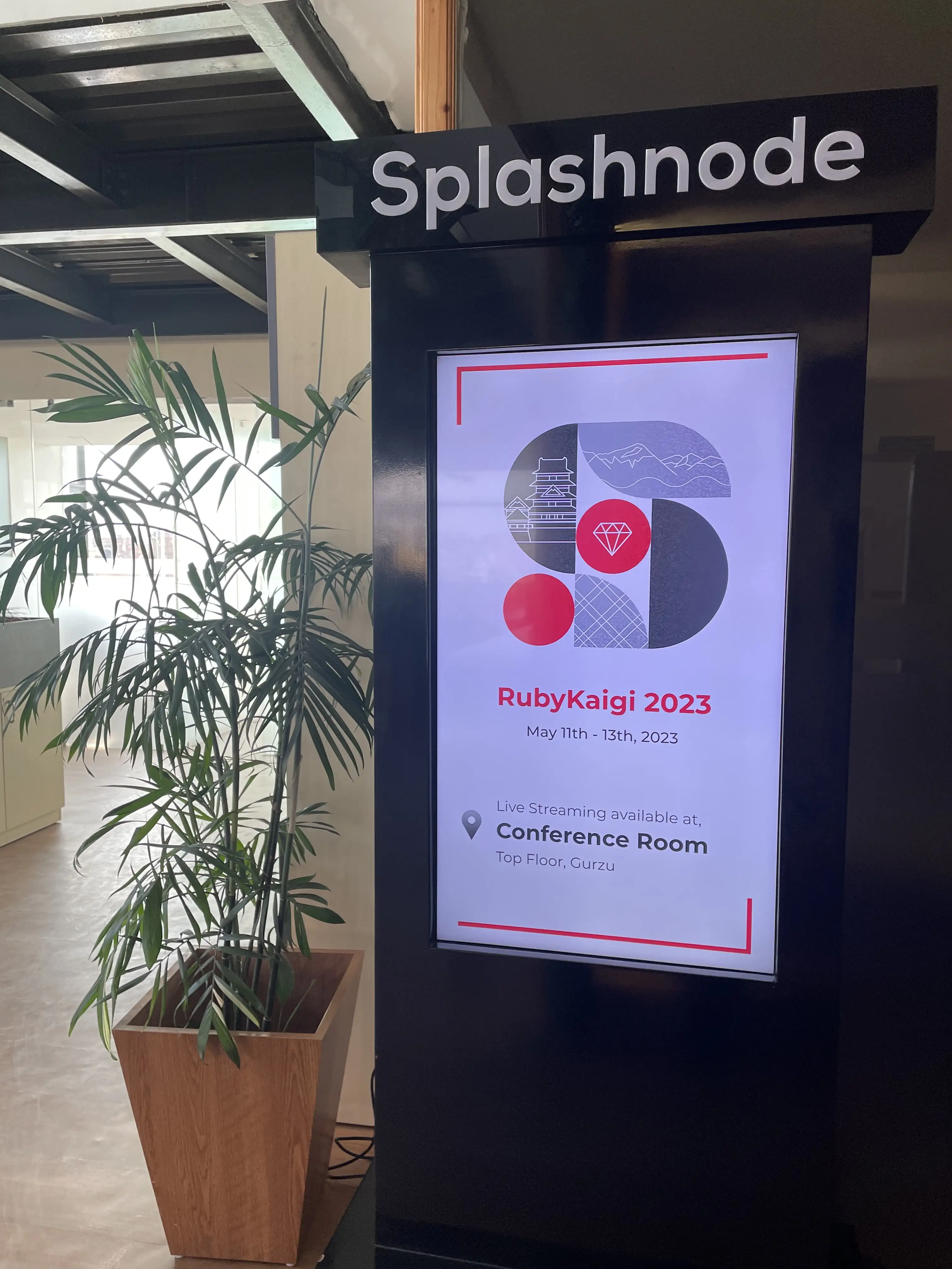 RubyKaigi Poster display on Splashnode at Gurzu